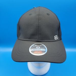 Layer 8 Men's Running Cap Hat Moisture Wicking Adjustable Hat Black Silver New